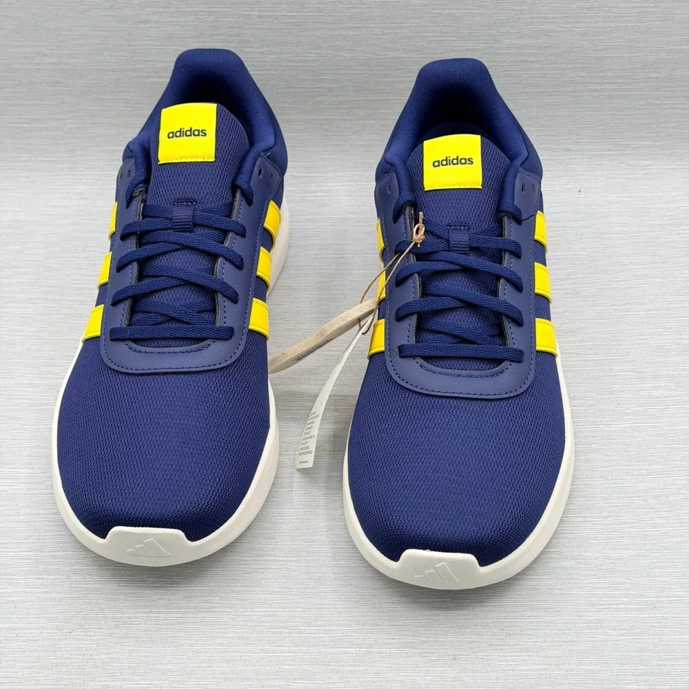 Adidas Men's 10.5 Sneakers Blue Yellow Retro Lite Racer 4 Cloudfoam JR8544